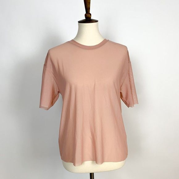 Rose Pink Sheer Lightweight Tee Women’s Size Small - Picture 2 of 6